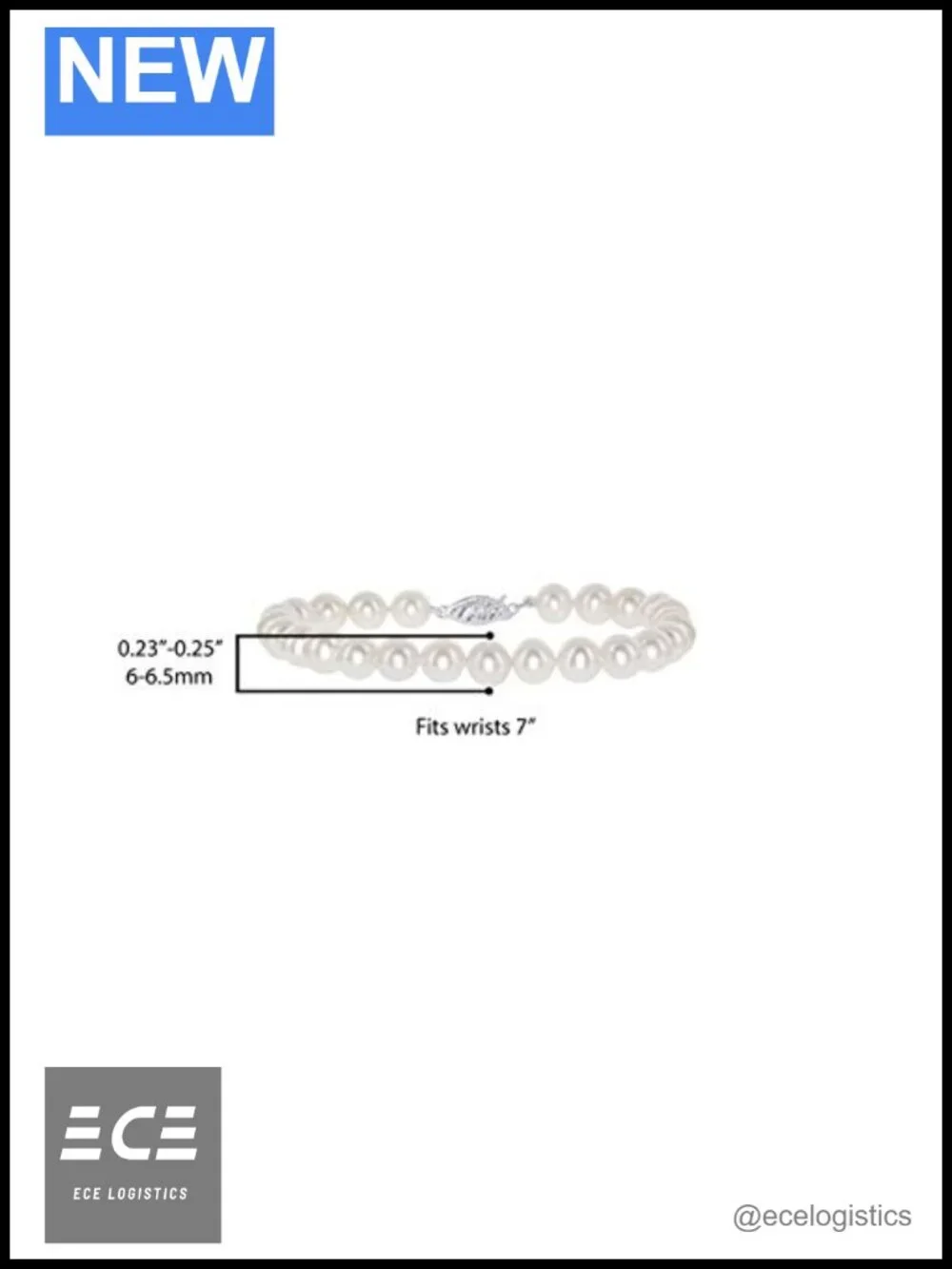 Sterling Silver Freshwater Pearl Strand Bracelet 7in Filigree Clasp